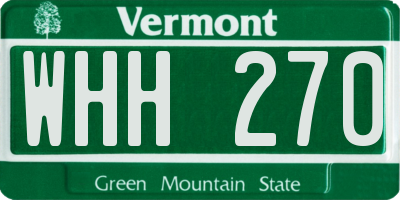 VT license plate WHH270