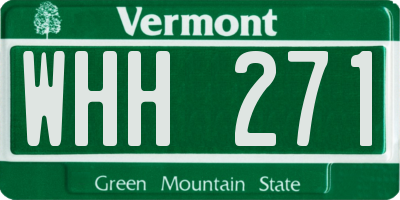 VT license plate WHH271