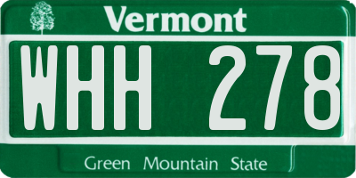 VT license plate WHH278