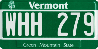 VT license plate WHH279