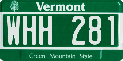 VT license plate WHH281