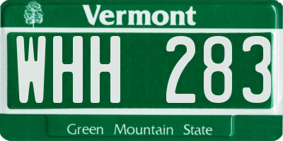 VT license plate WHH283