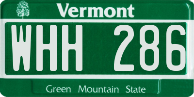 VT license plate WHH286