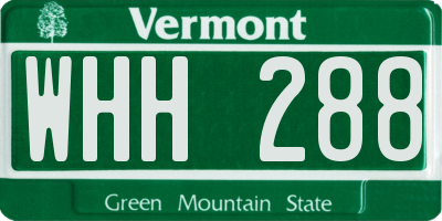 VT license plate WHH288