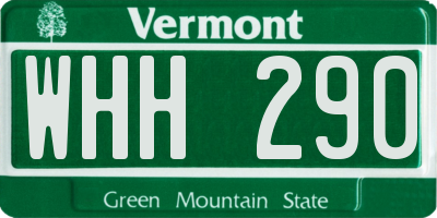 VT license plate WHH290