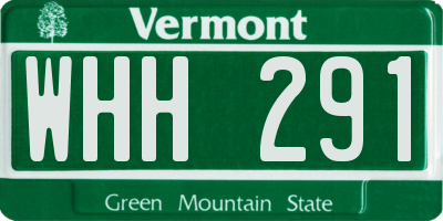 VT license plate WHH291