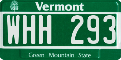 VT license plate WHH293