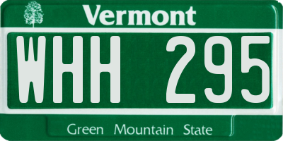 VT license plate WHH295