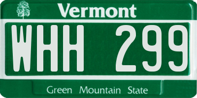 VT license plate WHH299