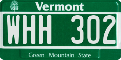 VT license plate WHH302