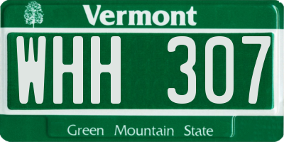 VT license plate WHH307