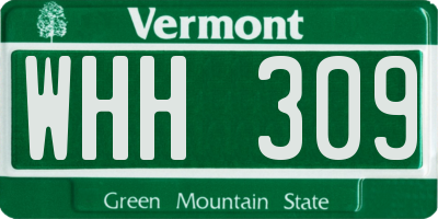 VT license plate WHH309