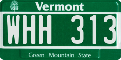 VT license plate WHH313