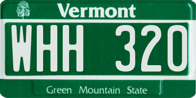 VT license plate WHH320