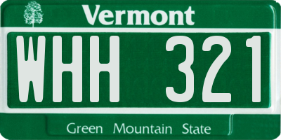 VT license plate WHH321