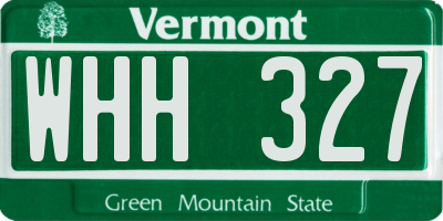 VT license plate WHH327