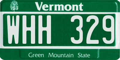 VT license plate WHH329