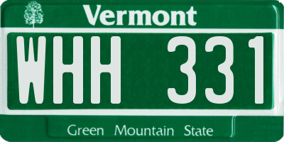 VT license plate WHH331