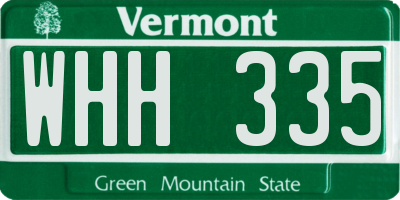 VT license plate WHH335
