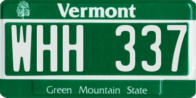 VT license plate WHH337
