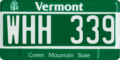 VT license plate WHH339