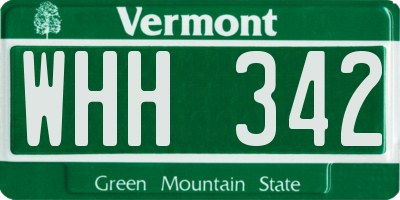 VT license plate WHH342