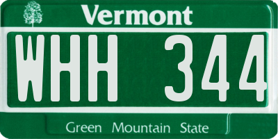 VT license plate WHH344