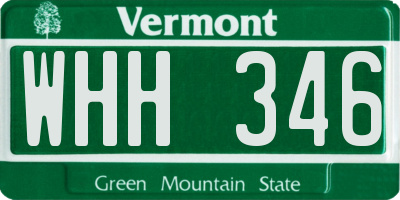VT license plate WHH346