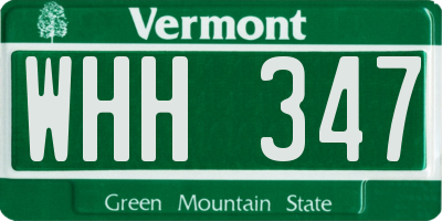 VT license plate WHH347