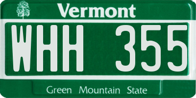 VT license plate WHH355