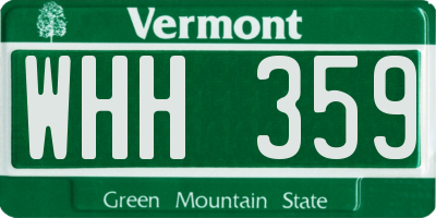VT license plate WHH359