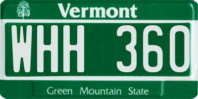 VT license plate WHH360