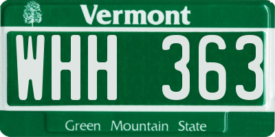 VT license plate WHH363