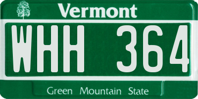 VT license plate WHH364