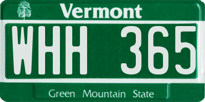 VT license plate WHH365