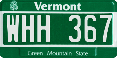 VT license plate WHH367