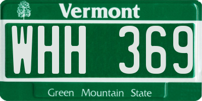 VT license plate WHH369