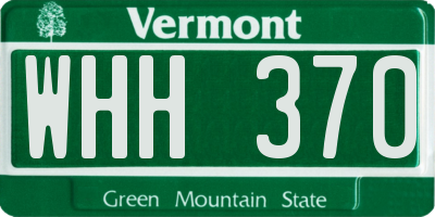 VT license plate WHH370