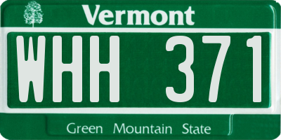 VT license plate WHH371