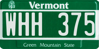 VT license plate WHH375