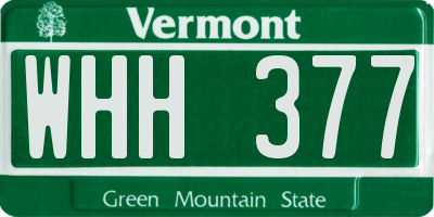 VT license plate WHH377