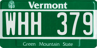 VT license plate WHH379