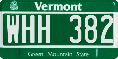 VT license plate WHH382
