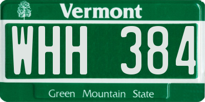 VT license plate WHH384