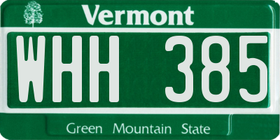 VT license plate WHH385