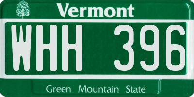 VT license plate WHH396