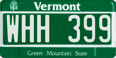 VT license plate WHH399