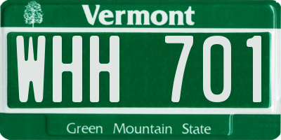 VT license plate WHH701
