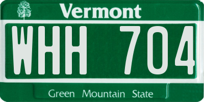 VT license plate WHH704