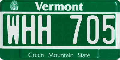VT license plate WHH705